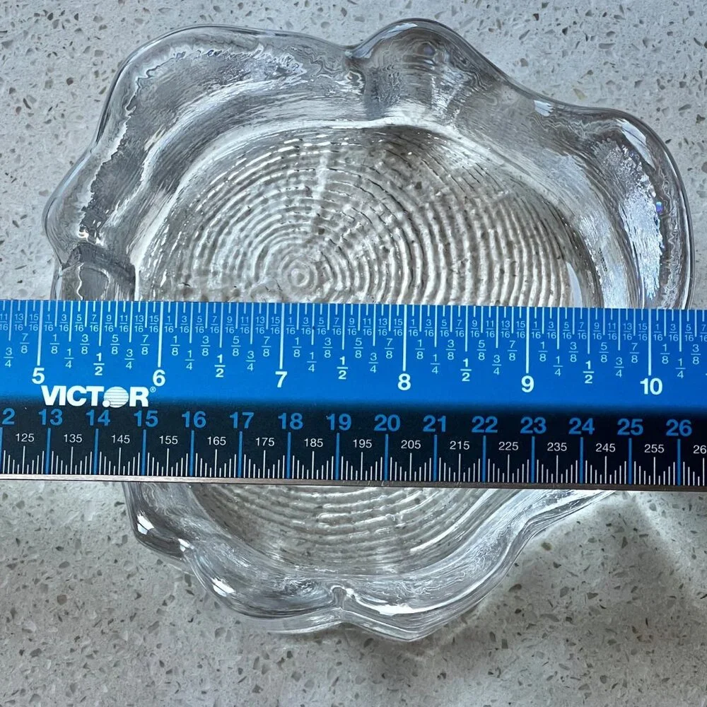 Skruf Crystal Bengt Edenfalk Tree Trunk Trinket Dish MCM Woodstock Coll. Sweden